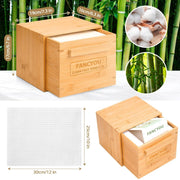 Bamboo Box with Drawer & Disposable Face Towel - Fancyou