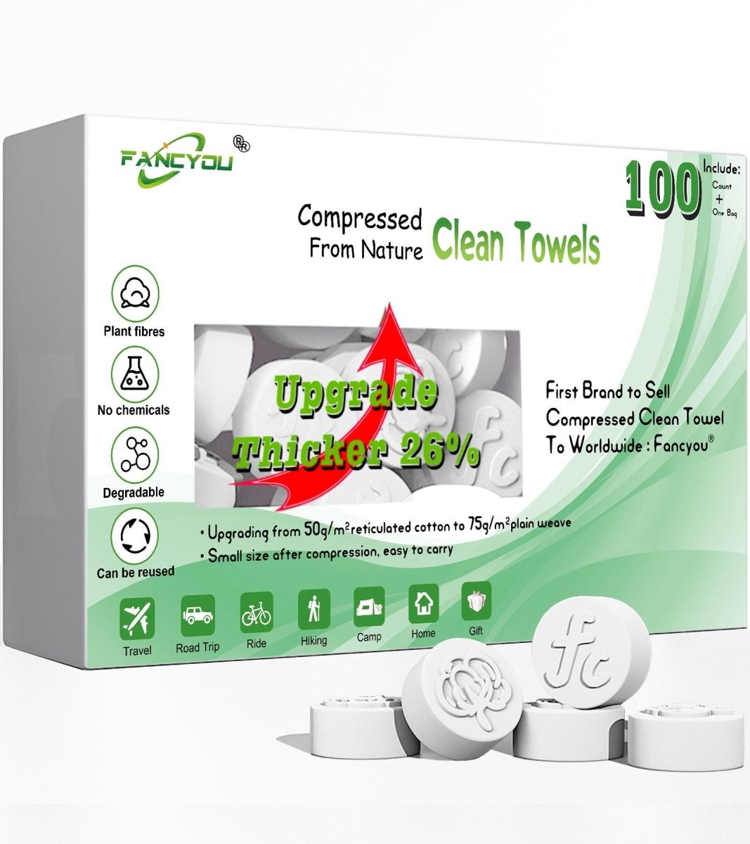 Compressed towels Disposable Face Towel - Thicken - SKIN FRIENDLY - Fancyou